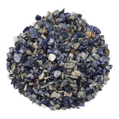 Crystal Chips Stone, 0.44 Lb Fluorite Gravel Rocks (Blue Chalcedony, 5-7 Mm) - color: Blue, size: 5 - 7 mm