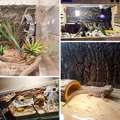 Fhiny 2 PCS Cork Bark Background, 11.6" x 7.7" Natural Reptile Terrarium Backdrop, Reptile Climbing Wall Decor for Bearded Dragon, Gecko, Chameleon, Snake