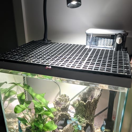 8PCS Fish Tank Dividers Lid, Aquarium Grid Bottom Isolation Tray Board, Plastic Egg Crate - color: Black, size: 8PCS