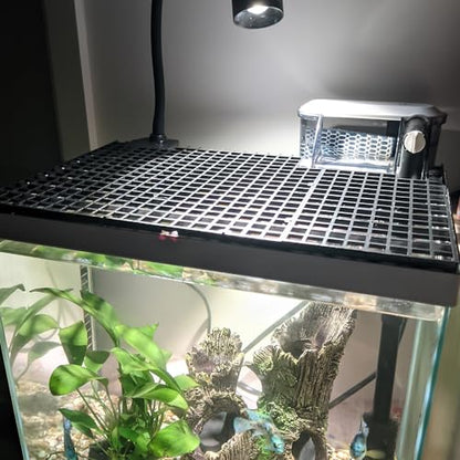 4PCS Fish Tank Dividers Lid, Aquarium Grid Bottom Isolation Tray Board, Plastic Egg Crate - color: Black, size: 4PCS
