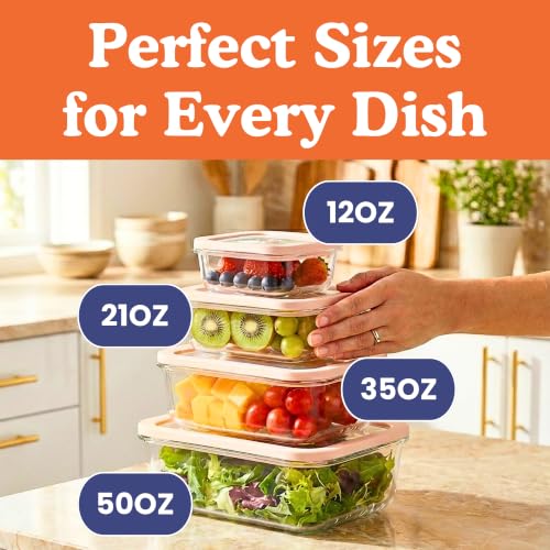 Non-Toxic Glass Food Containers with Lids, 4-Pack, Multi-Size, Gray | Plastic & BPA free. Glass body, glass lid & platinum silicone seal. Airtight & leakproof. Freezer & microwave safe. - color: Gray, size: Multi Size