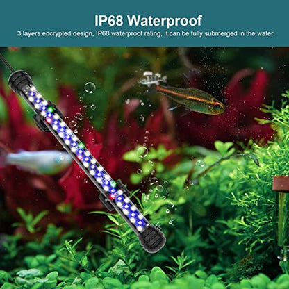 SEAOURA Submersible Led Aquarium Light for Fish Tank with Timer, 23 Inch | IP68 Waterproof Planted Fish Tank Light, Auto On/Off, 3 Light Modes-Full Spectrum, WRG Light, Blue Light, 10 Brightness, 12W - size: 22.8 in for 24-43inch tank