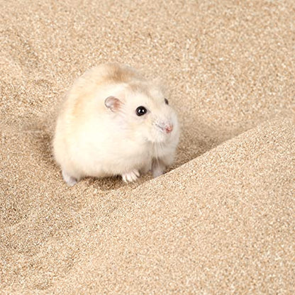 BUCATSTATE Hamster Sand, No-Dust 3.3LB Chinchilla Dust Bath with Pour Spout, 100% Natural Desert Bathing Sand for Syrian Hamster Gerbil Rat Mice Small Animals (Fine Sand) - color: Fine Sand, size: 3.3LB