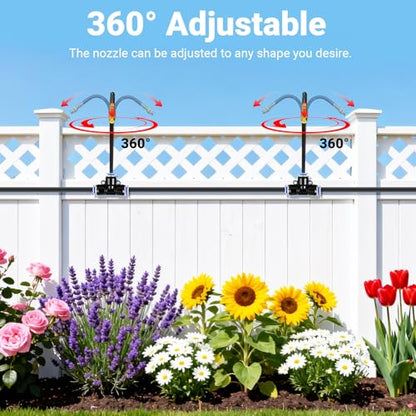 Thiswing 10Pcs 360° Adjustable Drip Irrigation Nozzles Tee to 1/4" Drip Irrigation System
