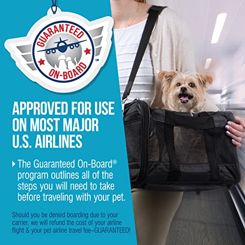 Sherpa Original Deluxe Travel Pet Carrier, Airline Approved & Guaranteed On Board - Black, Small - size: 15.0"L x 10.0"W x 8.5"H