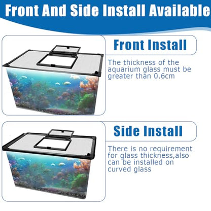Magnetic Fish Tank Lid with Feeding Window, SEILETOO High Transparency Fish Tank Cover, Aquarium Lid Can be Cut to Any Size, Fish Anti Jumping Net
