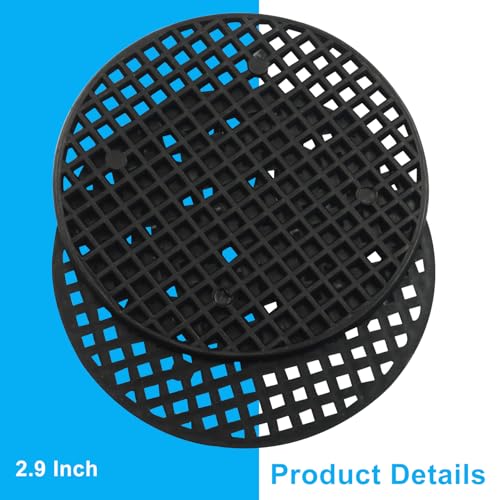 Plant Drainage Mesh Pads, 2.9 Inch, 20pcs Plastic Grid Mat | Round, Breathable Soil Guard for Potted Plants, Bonsai, Black - size: 2.9 Inch