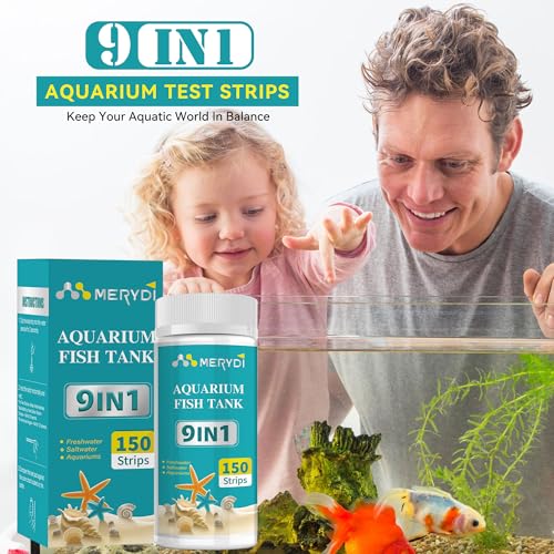 Aquarium Test Strips, 9 in 1 Fish Tank Test Kit for Freshwater Ponds, 150 ct | Accurate Aquarium Water Testing Iron Copper Sodium Chlorine Nitrate Nitrite Total Alkalinity Hardness Free Chlorine pH - color: 9 IN 1 aquarium test strips