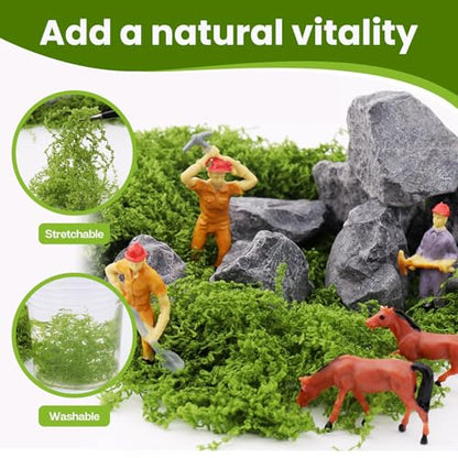 Fake Moss Moss for Crafts 3.52oz Artificial Moss for Crafts, Faux Moss for Fairy Garden, DIY Decorative, Model Making, Walls, Glass Containers, Home
