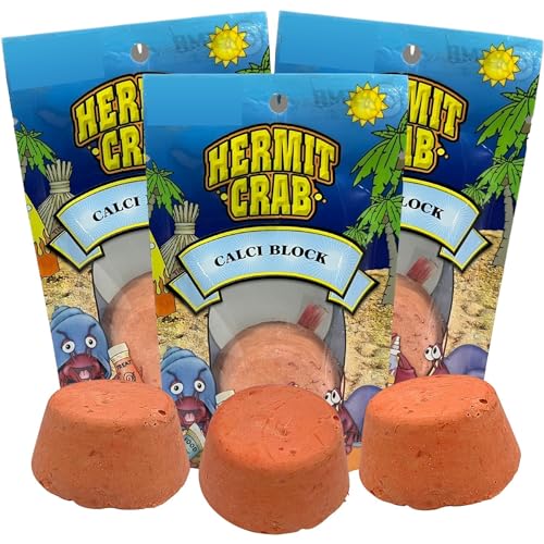 Needzo Hermit Crab Calci Food Block, Treat and Calcium Supplement Set, Keep Your Pet Healthy All Natural Supplies for Crabs, 3 Pack Mineral Supplements