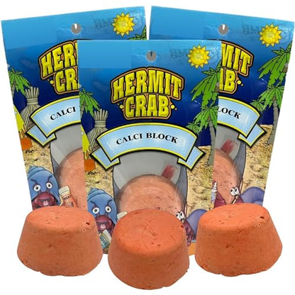 Needzo Hermit Crab Calci Food Block, Treat and Calcium Supplement Set, Keep Your Pet Healthy All Natural Supplies for Crabs, 3 Pack Mineral Supplements