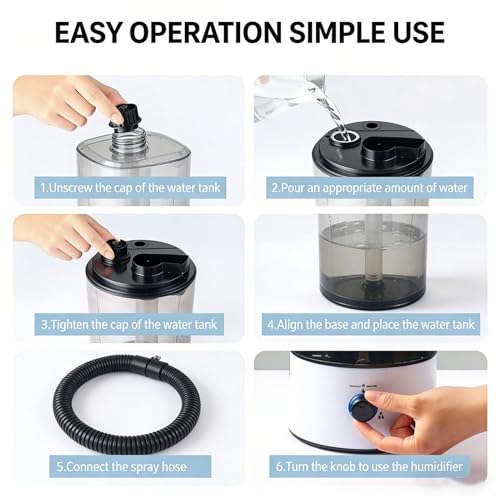 Reptile Humidifier Fogger, 4L Large Capacity 3 Grades Adjustable Quiet Mister with Extended Hose Automatic Terrarium Misting System for Chameleon Snakes Plants