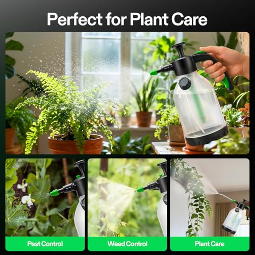 VIVOSUN 50oz Pump Sprayer, Portable Water Spray Bottle | for Spraying Plants, Flowers, Weeds and Cleaning, Hand Pump with Side Filling Port, Measuring Cup, Adjustable Nozzles - size: 50oz