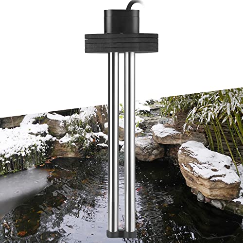 HITOP Outdoor Pond Heater - 150W 300W 600W Aquarium Heater for Small Ponds, Ponds De-icer with Long Cable Wire and Floatable Foam - size: 600W