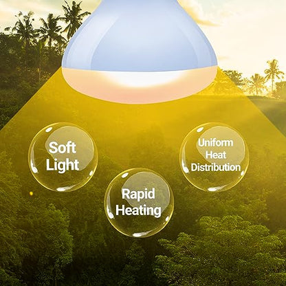 REPTI ZOO 75W Reptile Heat Lamp Combo Pack, 2PCS Day & Night Basking Spot Light, UVA Daylight Heating Lamp Basking Bulb and Infrared Heat Emitter Red Heat Lamp