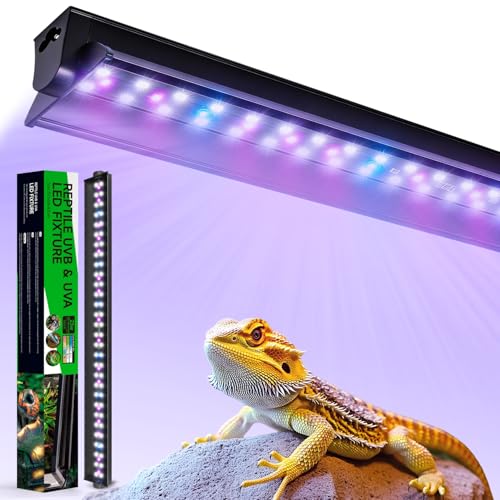 23W T5 UVB LED Reptile Light – High Output UVA UVB Light for Bearded Dragon, T5 10.0 UVB Reptile Light Fixture (27.5") - size: 27.5"