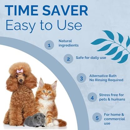 No Scent Pet Fur Odor Spray & Rinseless Cleaner for Dog, Cat, Hamster, Small Animal & Furry Pets (128 Fl Oz / 1 Gallon) - size: 128 Fl Oz (Pack of 1)