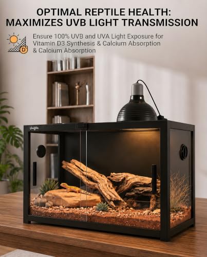48 Gallon Reptile Tank, Gecko Reptile Enclosure Front Sliding Door | Stackable ventilation Gecko reptile terrariums Tank anti-escape locks and no-fingerprint handles humidification atomization - color: Black, size: 48 Gallon