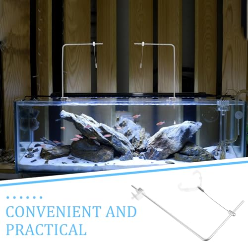 BESPORTBLE 2Pcs Aluminum Alloy Aquarium Light Stand - Adjustable Fish Tank Mount for 10 Gallon Tanks, Professional Plant Light Holder & Reptile Lamp Stand, Clip on Fish Lamp Bracket