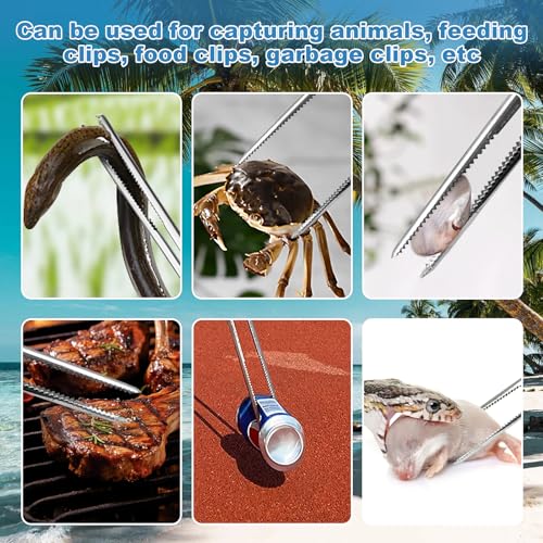Heavy Duty Snake Feeding Tongs, Stainless Steel Reptile Feeding Tongs | 15" Extra Long Snake Tongs For Ball Python, Fish Aquariums, Reptiles Snakes, Tank Accessories Terrarium Supplies