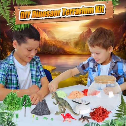 Dinosaur Activities Toys-Dinosaur Terrarium Craft Kits for Boys-Birthday Gifts for Kids Age 4 5 6 7 8 Years Old - style: Dinosaur