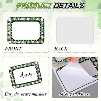 JarThenaAMCS 180 Pcs Farmhouse Name Tag Stickers Rustic Eucalyptus Leaves Nameplates Greenery Self-Adhesive Label Decals for Back to School Students Teacher Desk Classroom, 6 Designs - style: Farmhouse Greenery