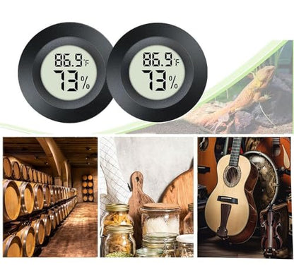 JEDEW 4 Pack Hygrometer Thermometer Digital Humidity Meter Indoor/Outdoor Humidity Monitor Reptile Thermo-Hygrometer for Greenhouse Humidors Terrarium Jars, Fahrenheit (℉) /Celsius(℃) (4)