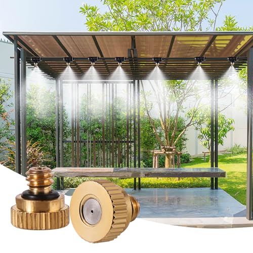 20 Pack Brass Misting Nozzles 10/24 UNC 0.012" (0.3mm) Orifice | Fine Mist Atomizing Spray Nozzles with 20Pcs O-Rings For Patio, RV, Greenhouse & Outdoor Cooling System - size: 20pc 0.3mm-Misting Nozzle With O Ring