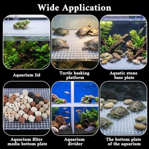 8 Pack Aquarium Lid, Fish Tank Lid with 12 Clips, Plastic Grid Panel Cover for Fish Tank Top, Aquarium Divider Board, Isolation Plate for Filter Tray, Terrarium Lids, 11.8 x 11.8 Inch