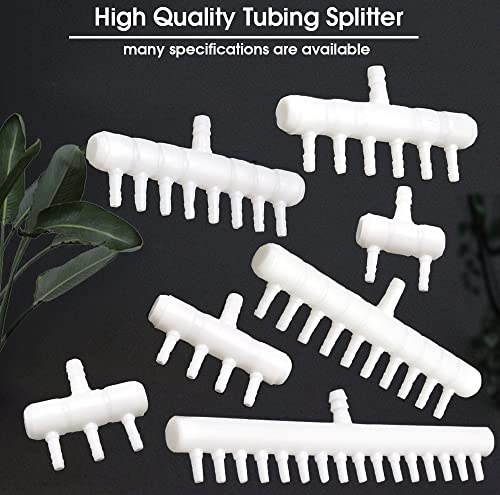 Rake-shaped hose joint air discharge diverter, Plastic Barb Hose Fitting Connector, 10-Way Outlet Air Line Pump Tubing Splitter Water Flow Divider, for Aquarium Garden Agricultural Irrigation（4Pcs）