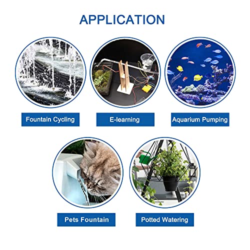 4PCS DC 3V 5V Micro Submersible Mini Water Pump for Aquariums Fish Tank Pond Fountain Hydroponics Garden with 2M Flexible Tube Water Pipe - color: White