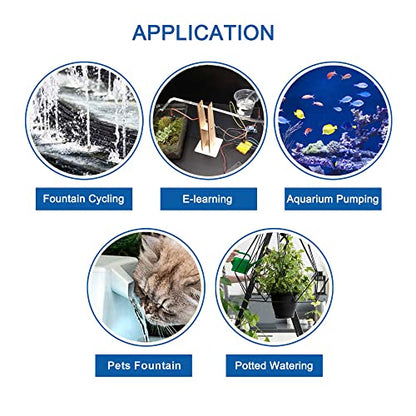 4PCS DC 3V 5V Micro Submersible Mini Water Pump for Aquariums Fish Tank Pond Fountain Hydroponics Garden with 2M Flexible Tube Water Pipe - color: White