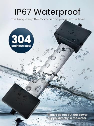 12 Head Ultrasonic Mist Maker, 9000ml/H Ultrasonic Fogger, Pond Fogger with Float Buoy, IP67 Waterproof Mist Maker for Pond, Greenhouse, Water Fountain, Garden and Halloween Decoration