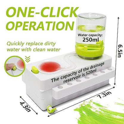 Paint Brush Cleaner, Brush Rinser with Drain and Brush Holder, Upgrade Water Circulation Paintbrush Cleaner Rinser for Acrylic, Watercolor, Water-Based Art Supplies Paint Brush Cleaner Tool, Green - color: Green