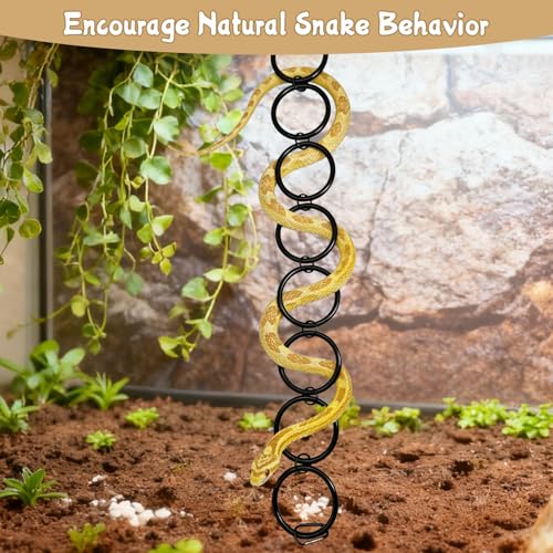 Snake Climbing Rings Ball Python Climbing Toys Corn Snake Enrichment Toy Reptile Tank Decor Accessories for Garter Snakes Gecko Lizard Iguana Chameleon (8 Rings) - size: 8 laps