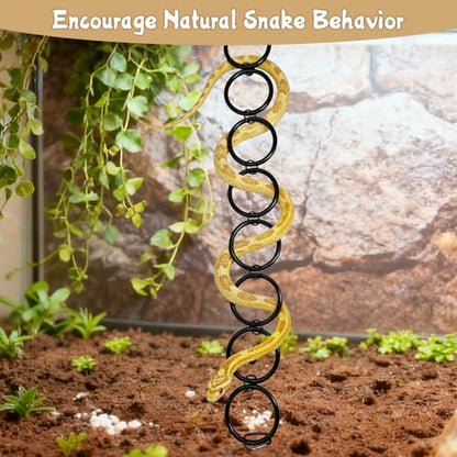 Snake Climbing Rings Ball Python Climbing Toys Corn Snake Enrichment Toy Reptile Tank Decor Accessories for Garter Snakes Gecko Lizard Iguana Chameleon (8 Rings) - size: 8 laps