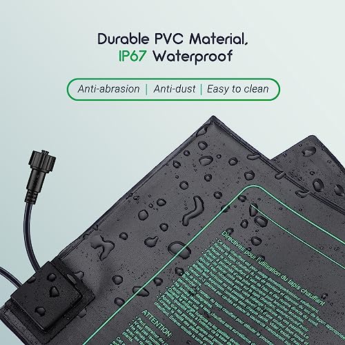 LUXBIRD Daisy Chain Seedling Heat Mat 10" x 20.75" Waterproof Plant Heating Pad, for Seed Starting, Germination, Hydroponics (Master Mat Required) - size: Additional Mat-10x20.75