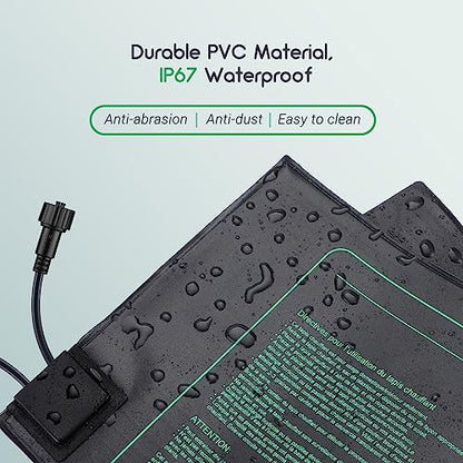 LUXBIRD Daisy Chain Seedling Heat Mat 10" x 20.75" Waterproof Plant Heating Pad, for Seed Starting, Germination, Hydroponics (Master Mat Required) - size: Additional Mat-10x20.75