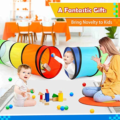 PigPigPen Kids Tunnel for Toddlers,Pop Up Play Tunnel Tent for Babies or Dogs, Indoor & Outdoor Toys for Kids Backyard Playset (Rainbow Play Tent) - style: Rainbow play tent