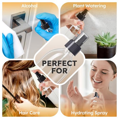 2 Pack Glass Spray Bottles 8.8 oz, 250ml Empty Spray Bottle(Black Nozzle) | Empty Glass Spray Bottles for cleaning, Plants, Pets, Hair, Labels, Funnel, Pipettes - color: 8.5 oz Clear-Black Lids