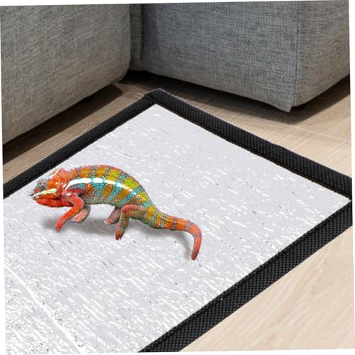 Reptile Heat Pad Reflective Film Insulation Pad Heat Mat for Pets Reptile Heating for Tank and Small Pet Enclosures 11.81 X 6.29 X 0.03 in 1 pc