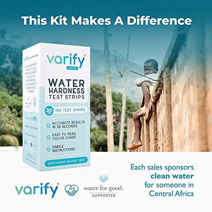 Water Hardness Test Kit - Water Testing Kit for Home, Drinking, Well, Spa, Swimming Pool, Softener, Dishwasher & More - Hard Water Test Strips for Calcium, Magnesium etc (0-425 pmm, 150 Strips)