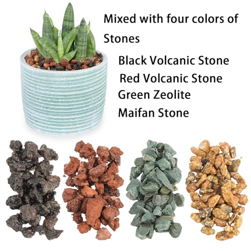 TOPZEA 12lb Mix Lava Rocks Pebbles for Plant, Potting Soil Decorative Landscaping Gritty Pumice, Volcanic Stone Gravel for Bonsai Succulent Cactus, Vase Filler, Fairy Gardening, Top Dressing