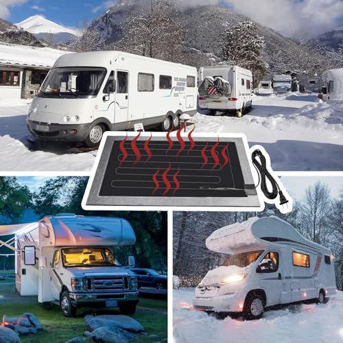 RV Tank Heater Pad 120V,12"x18" RV Holding Tank Heater Pad w/Thermostat-2pk | RV Water Tank Heater Pad for Camper/Trailer/Marine/Motorhome,Up to 50Gallon Fresh Grey Black Water,Automatic Prevent Freezing - style: 120V-2PCS