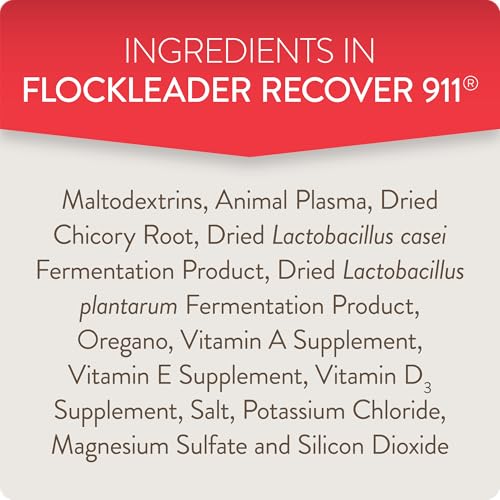 Recover 911, Poultry Water Supplement for Flock Emergencies,8oz | Use during flock challenges like extreme temperatures, predator attacks, molting, introducing new chickens & feather pecking. - size: 8 Ounce (Pack of 1), style: Recover 911