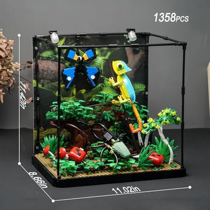 Flowers Botanical Butterfly Garden Building Set for Adutls | Animals Insect Tank Building Toy Set for Boys and Girls 12 Years Up 1284 PCS