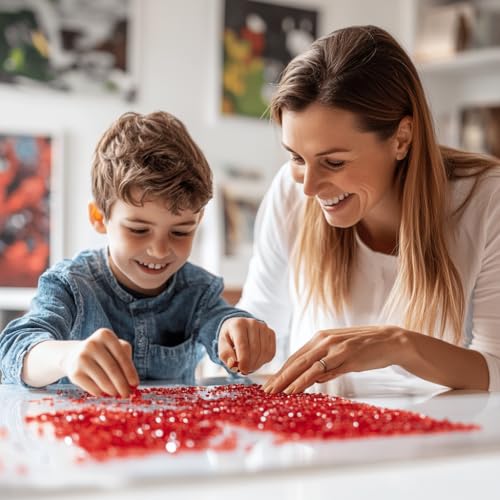 1.3 LB Crushed Glass Broken Pieces for Crafts,Epoxy Resin Arts Projects,Red | Fire Glass Pieces,Vase Fillers,Candle Holder Small Pebble,Home Accents,Terrarium Stones - color: Red