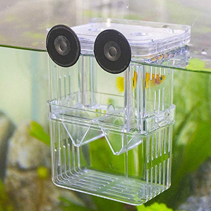 Aquarium Fish Breeder Box Plastic Fish Isolation Breeding Box Hatching Incubator Box for Baby Fishes Shrimp Clownfish Guppy - size: Medium