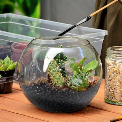 SOUJOY 3 LB Small Aquarium Substrate Gravel Sand, Polished Smooth Fish Tank Gravel, Black Crystal Chip Stone, Natural Decorative Mini Pebbles for Potted Plant, Vase Fillers, Fish Tank Rock