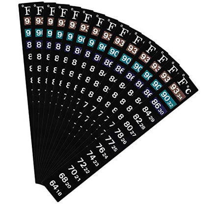 BBTO 20 Pieces Stick on Temperature Strip Adhesive Thermometer Sticker Aquarium Thermometer Sticker in Degree Fahrenheit and Celsius Display for Fish Tank and Aquarium